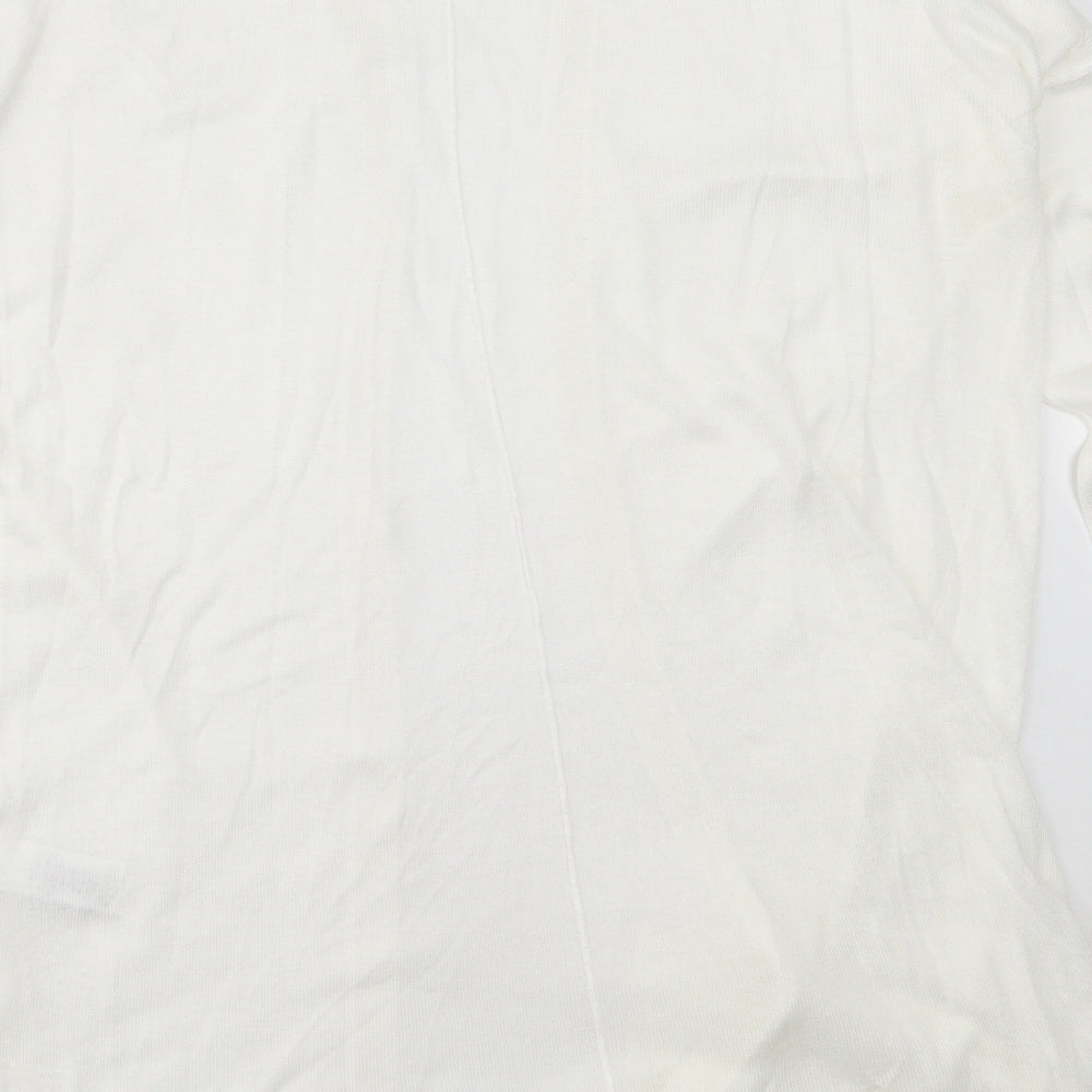 NEXT Womens White Round Neck Acrylic Pullover Jumper Size 8