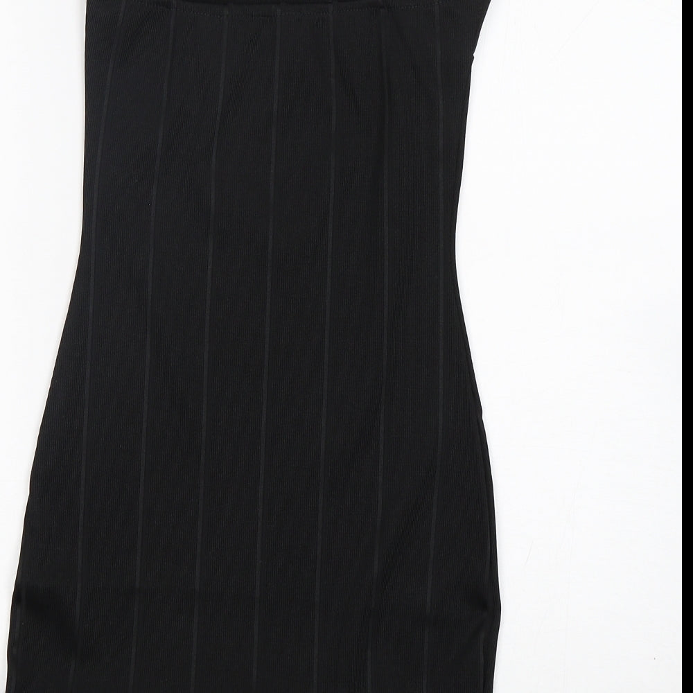 In the Style Womens Black Polyester Mini Size 8 Off the Shoulder