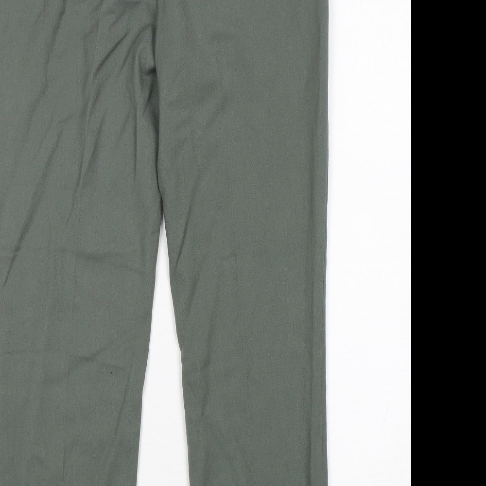 H&M Womens Green Polyester Trousers Size 6 L27 in Regular