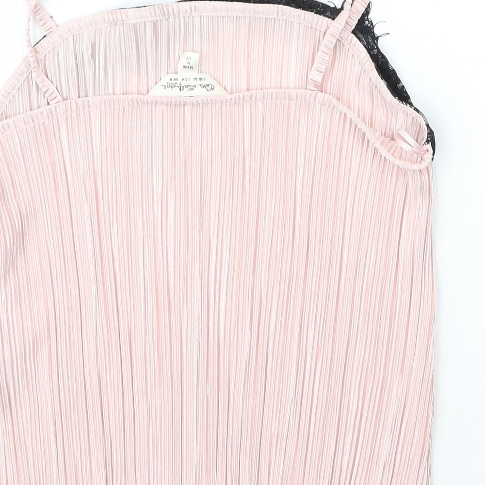 Miss Selfridge Womens Pink Polyester Camisole Blouse Size 8 Round Neck
