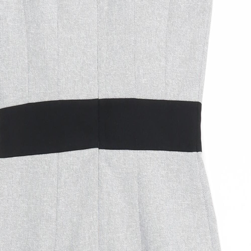 Dorothy Perkins Womens Grey Polyester Sheath Size 8 Square Neck Zip