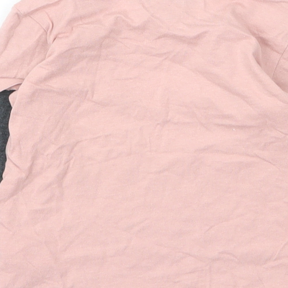 NEXT Boys Pink Cotton Basic T-Shirt Size 6-9 Months Round Neck