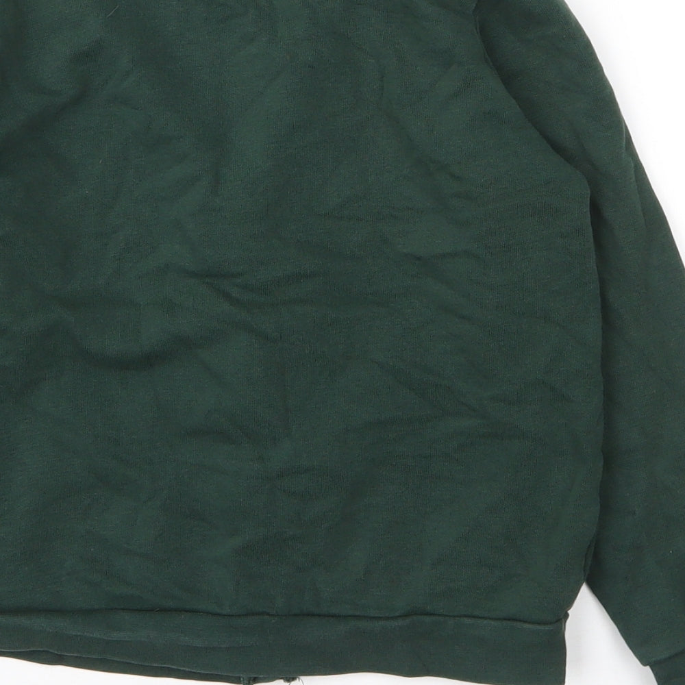 George Girls Green V-Neck Cotton Cardigan Jumper Size 8 Years Button