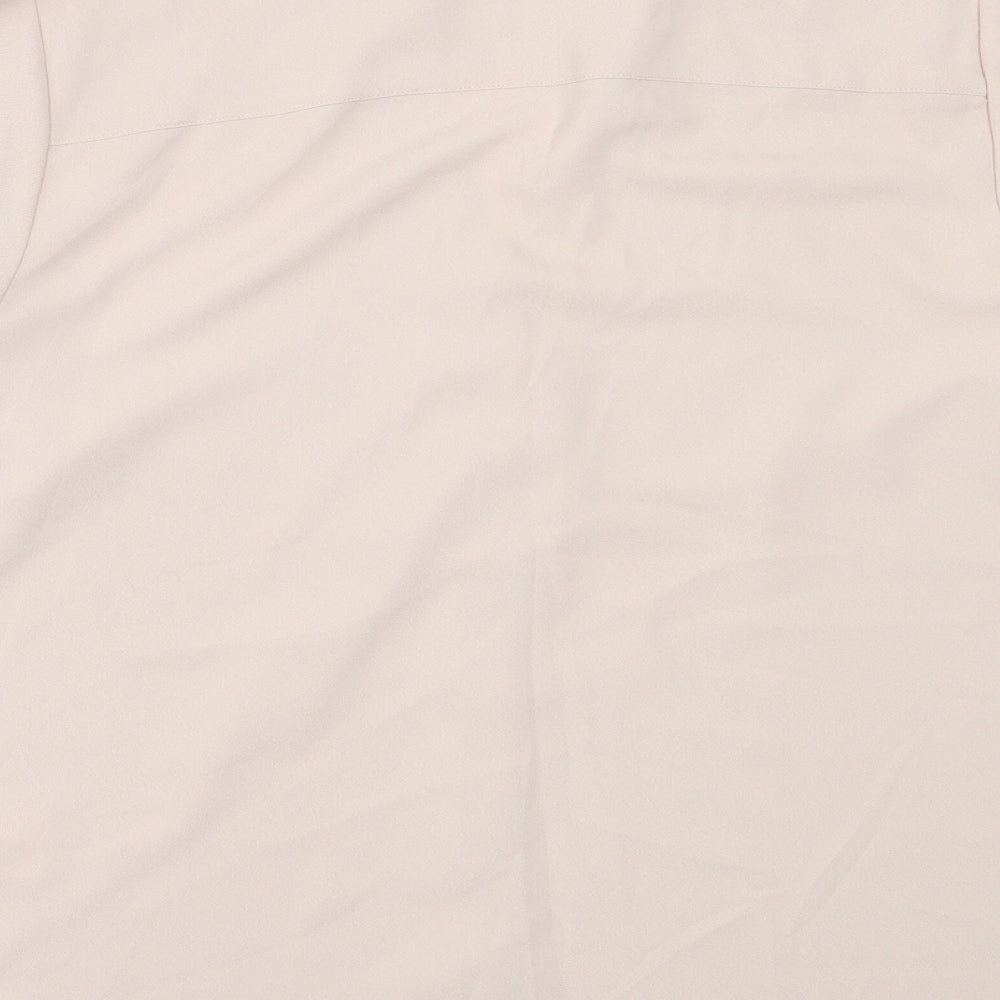 H&M Womens Pink Polyester Basic Button-Up Size M Collared