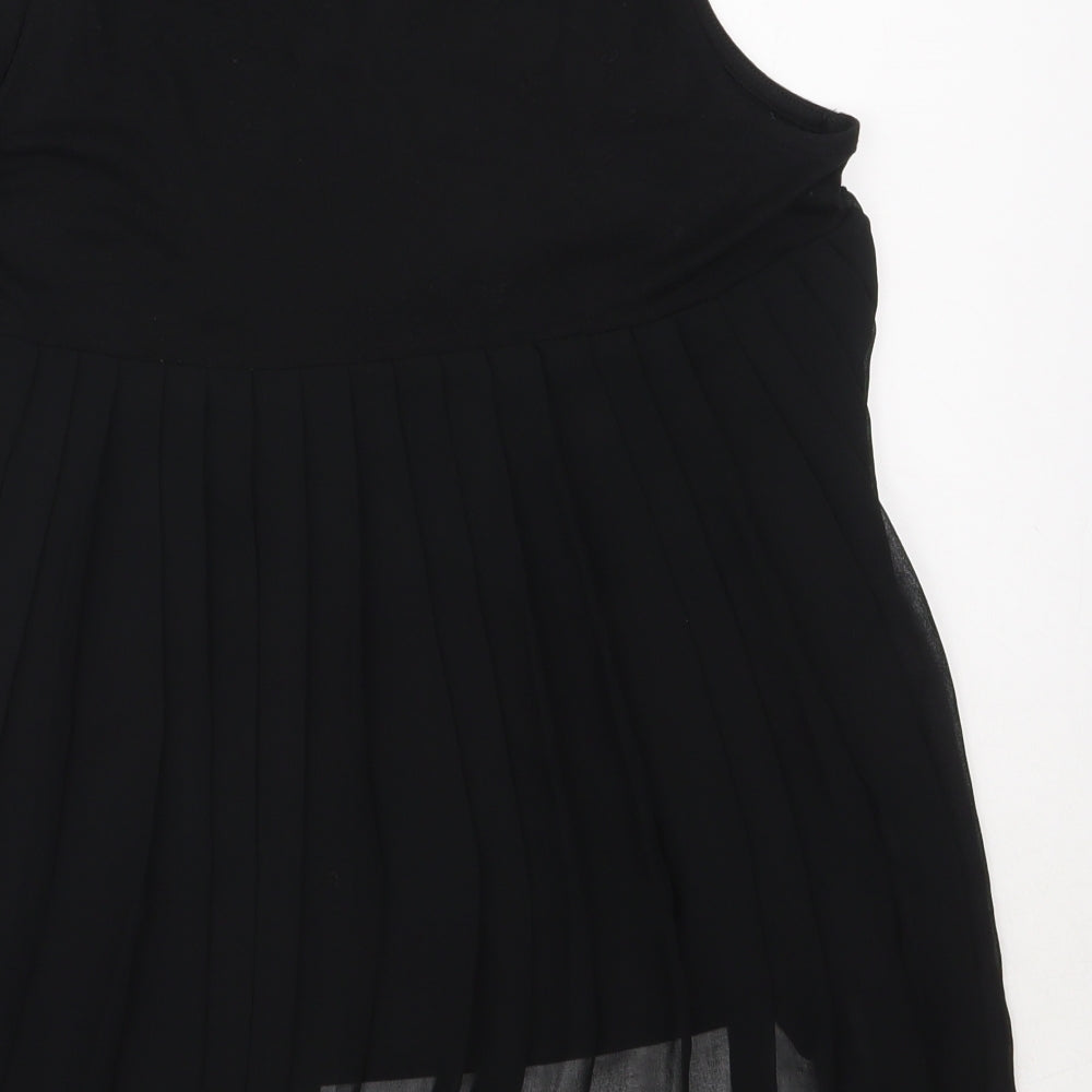 NEXT Womens Black Viscose Basic Blouse Size 12 V-Neck