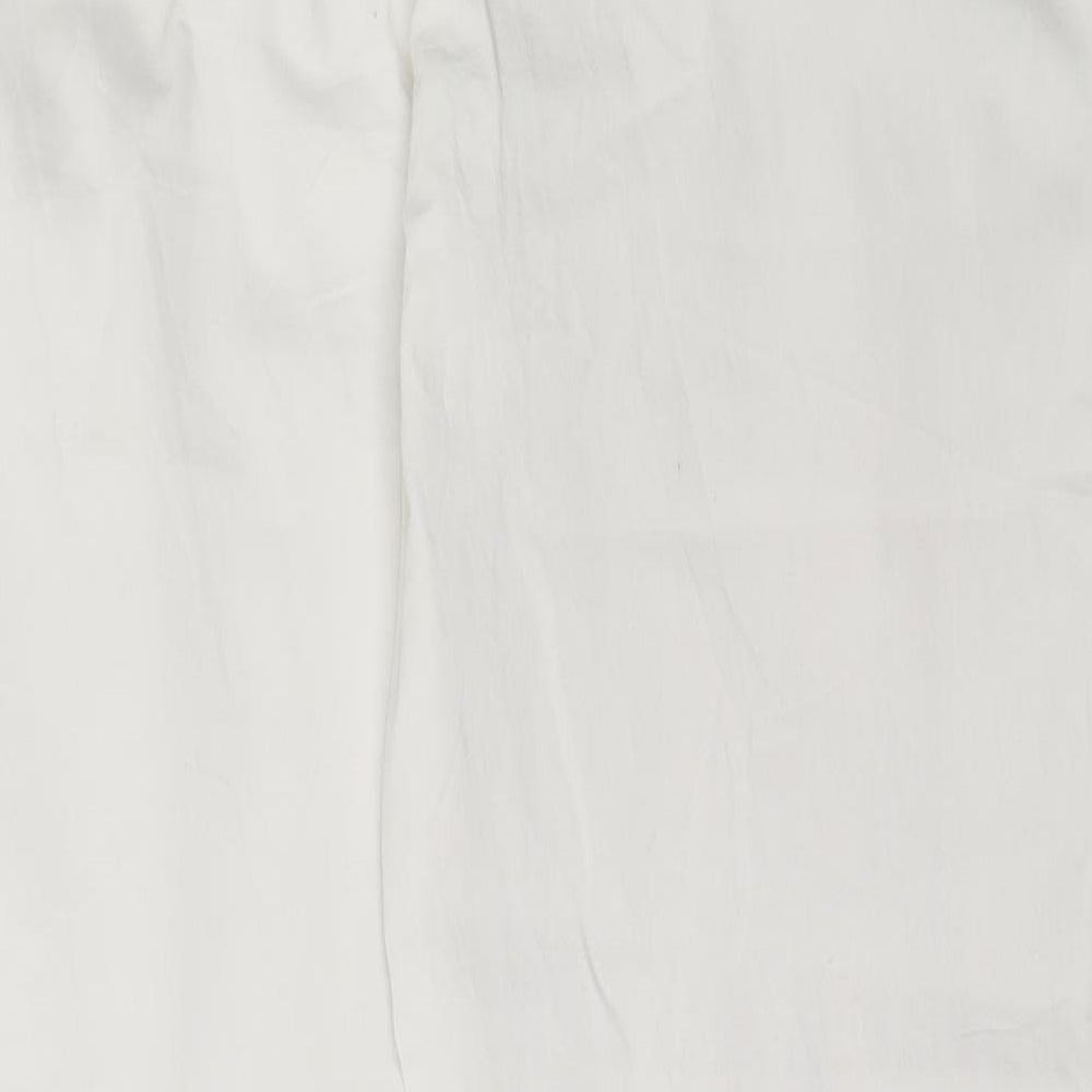 CANDA Womens White Cotton Trousers Size 48 L29 in Regular