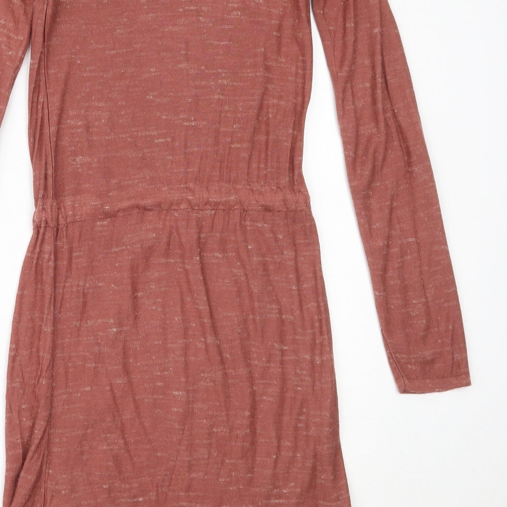 ASOS Womens Pink Acrylic Fit & Flare Size 8 Round Neck