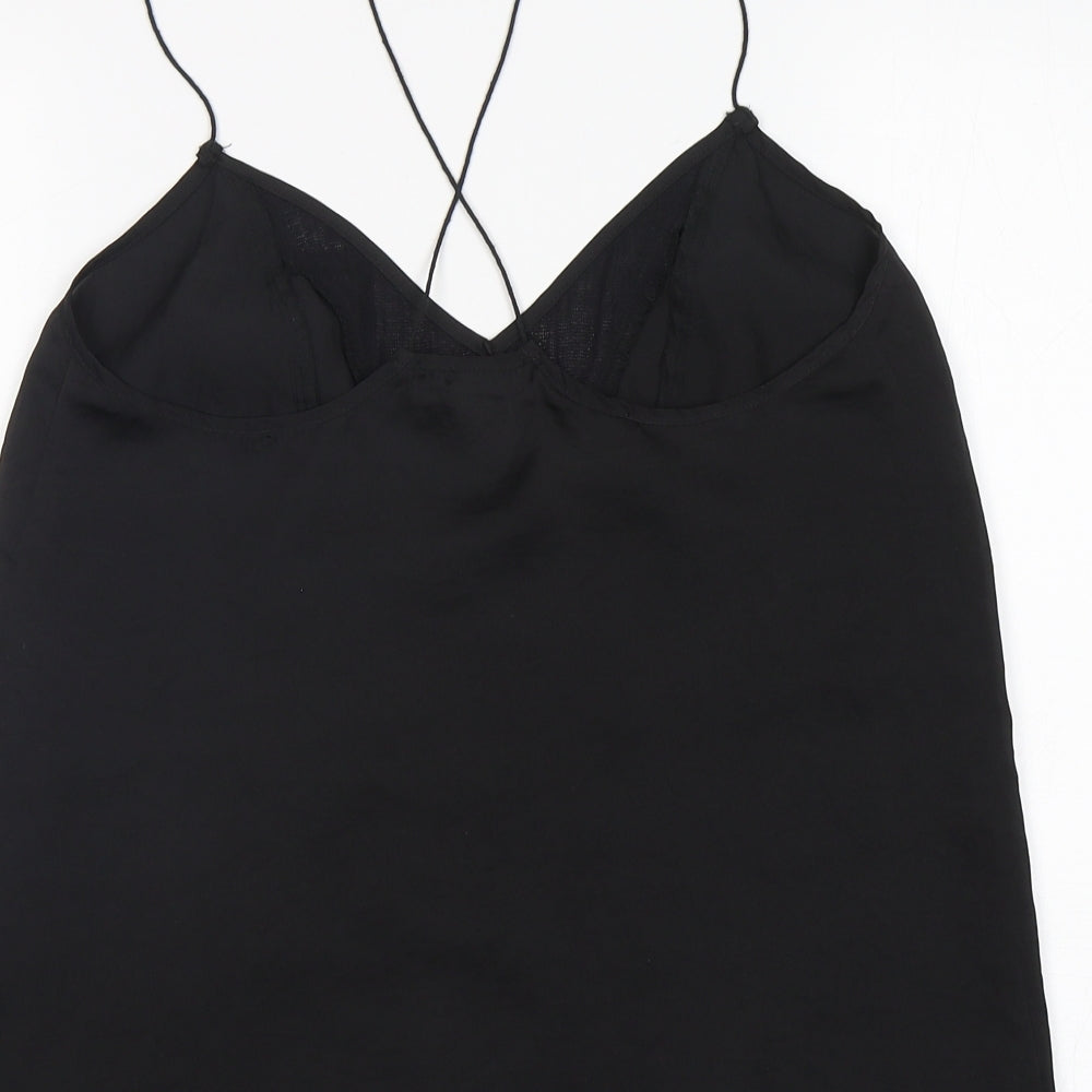 ASOS Womens Black Polyester Basic Tank Size 10 V-Neck