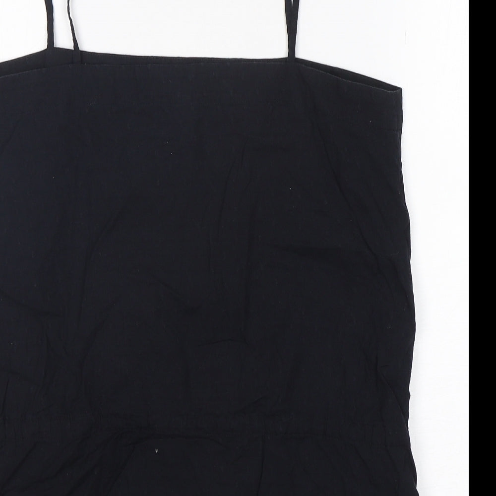 GreatPlains Womens Black Cotton Basic Tank Size M Off the Shoulder