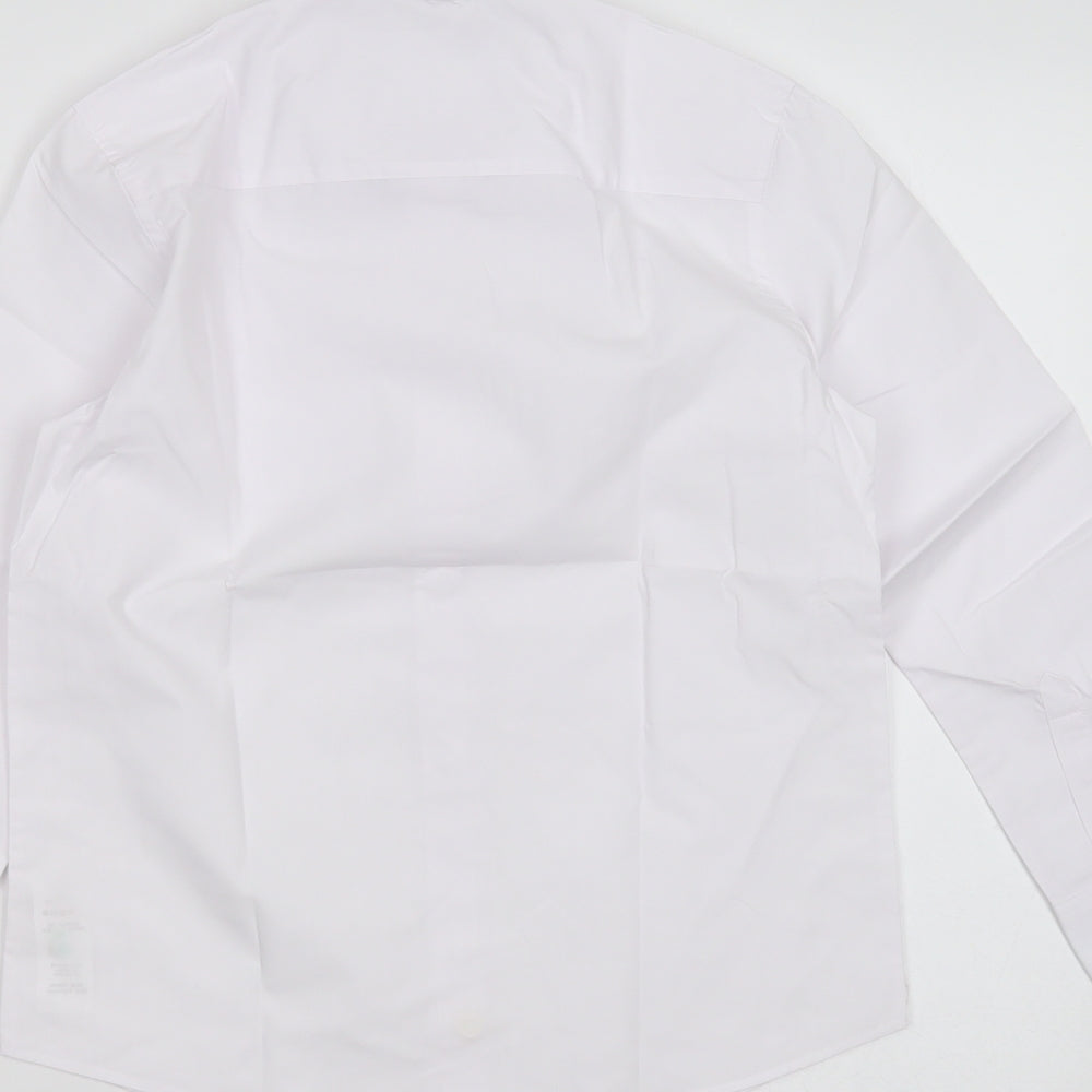 F&F Boys White Polyester Basic Button-Up Size 8-9 Years Collared Button - school