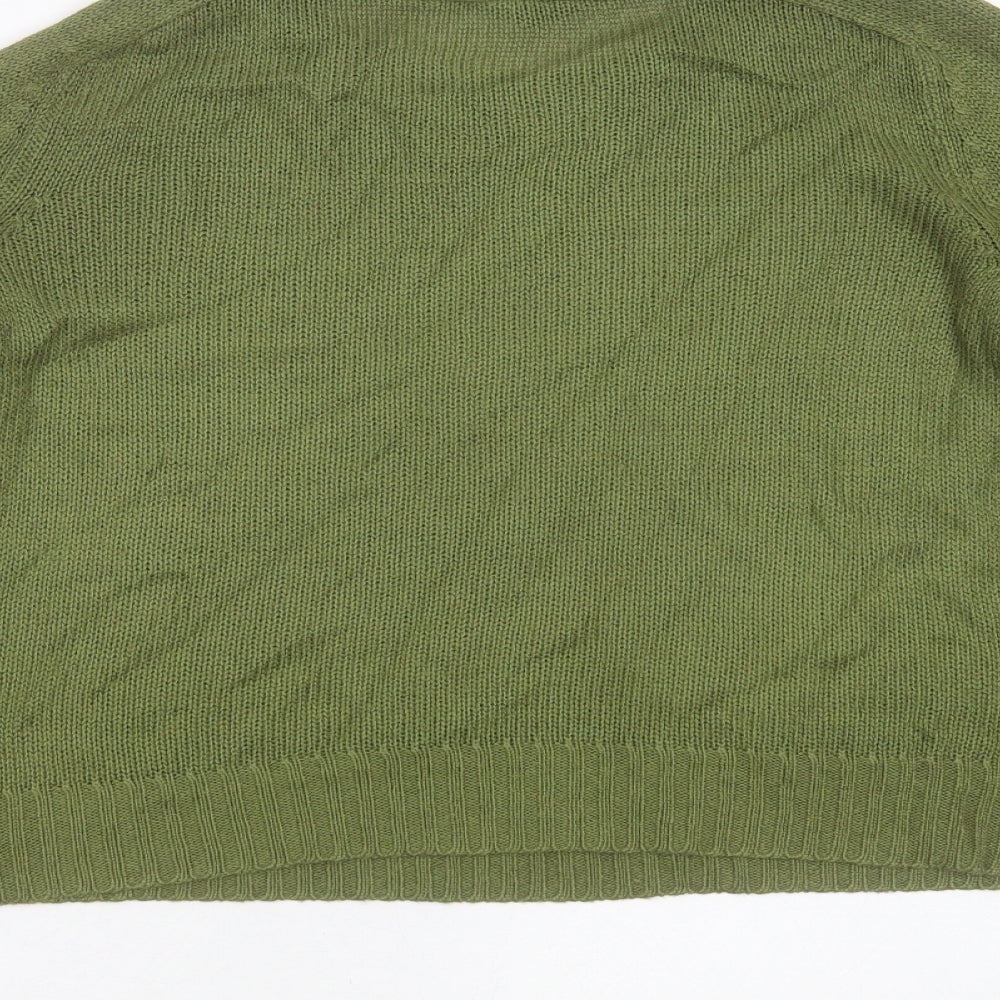 Divided by H&M Womens Green Round Neck Acrylic Pullover Jumper Size XS