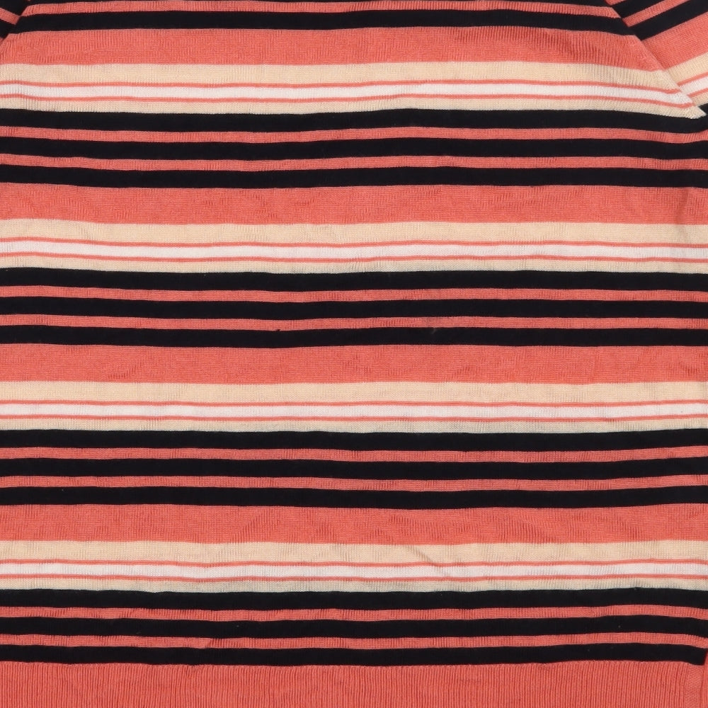 Primark Womens Pink Striped Acrylic Pullover Sweatshirt Size 12 Pullover