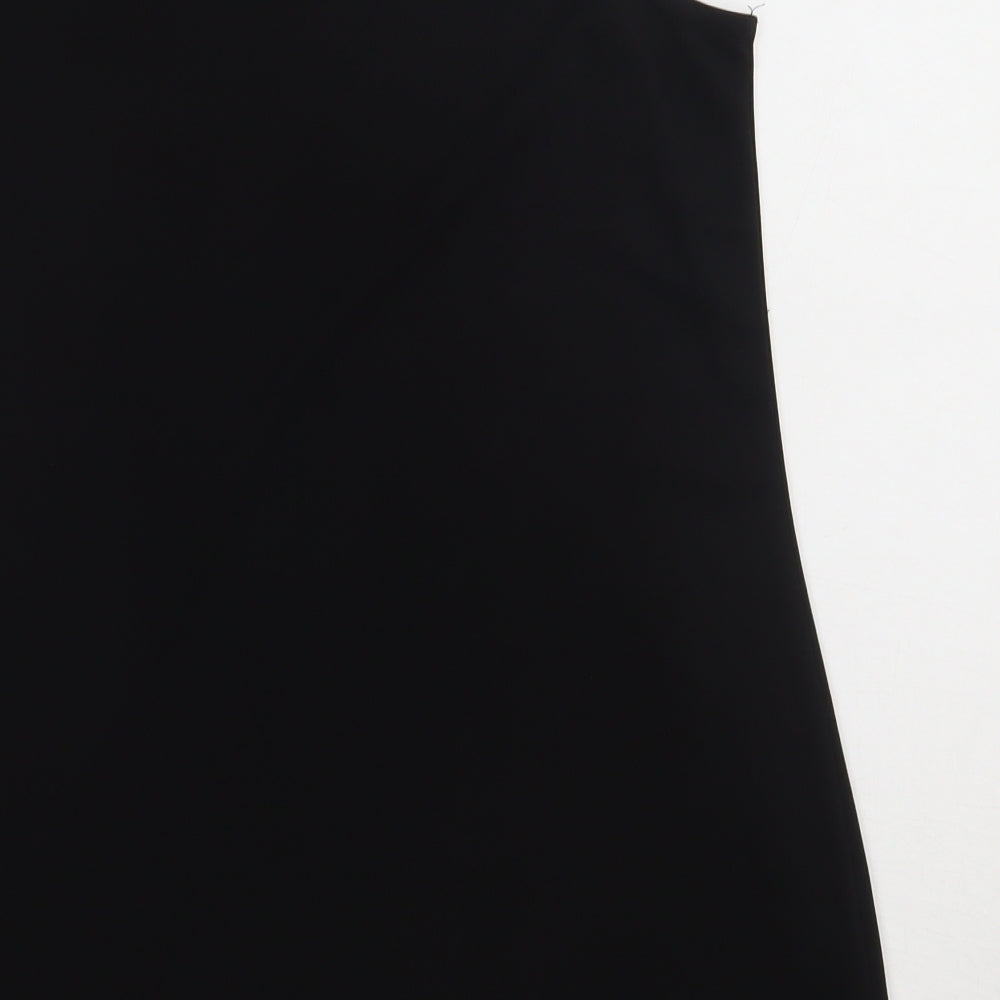Essential Collection Womens Black Polyester Basic Tank Size 10 Crew Neck