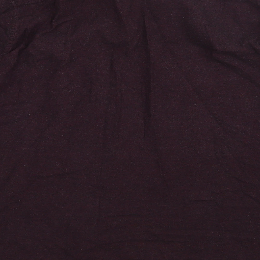 Topman Mens Purple Cotton Button-Up Size L Collared Button