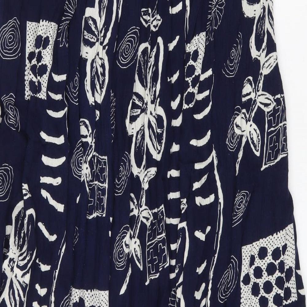 AKAL Womens Black Geometric Viscose Flare Skirt Size 34 in Drawstring