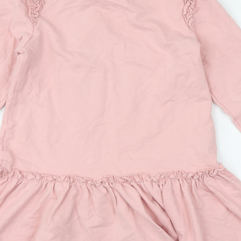 SheIn Girls Pink Cotton Pullover Sweatshirt Size 10 Years Pullover - Cute Kitty