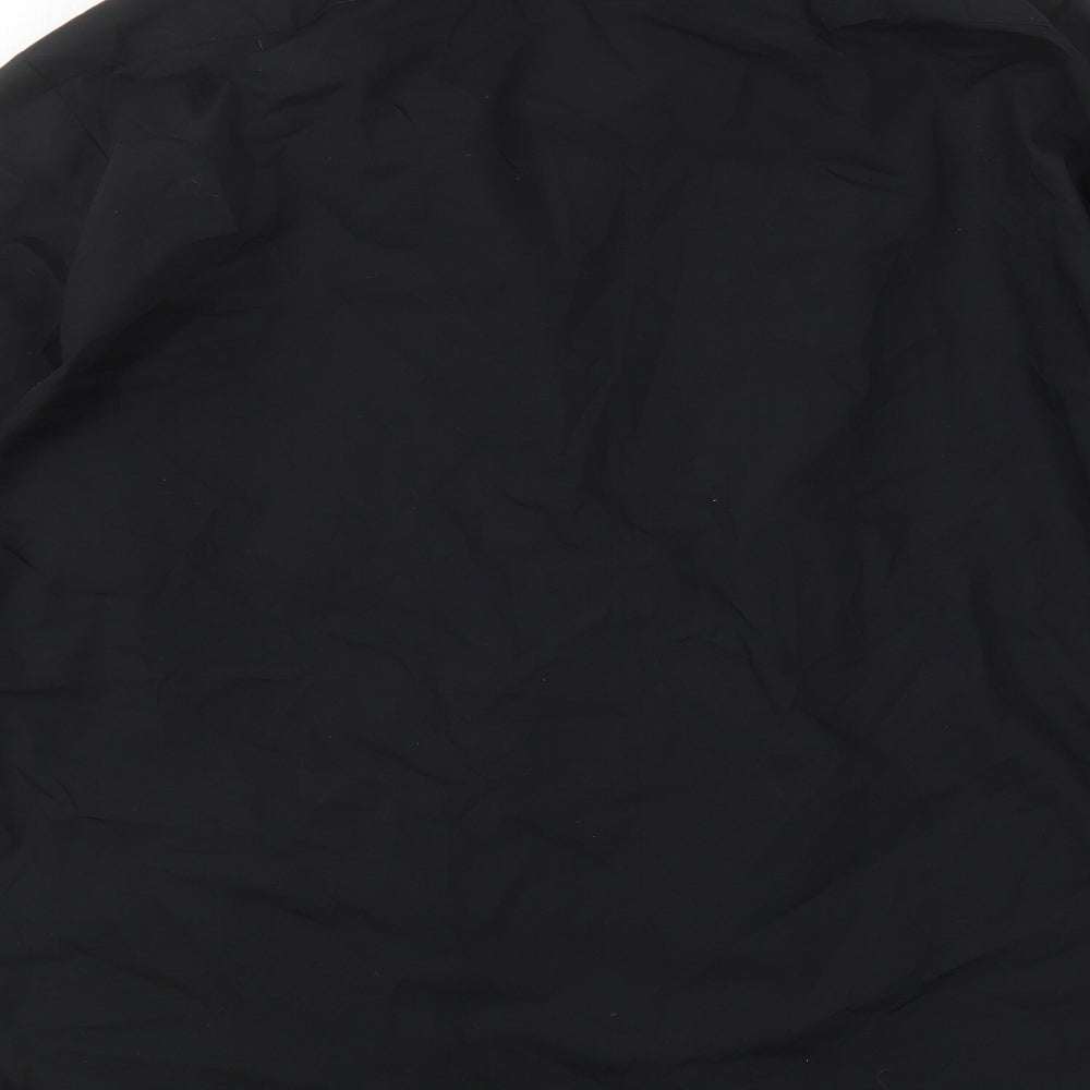 Premier Mens Black Polyester Button-Up Size 16 Collared Button