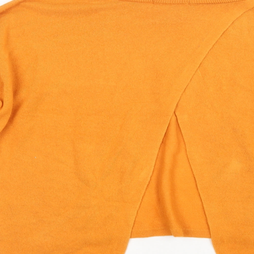 TU Womens Orange Crew Neck Acrylic Pullover Jumper Size 12