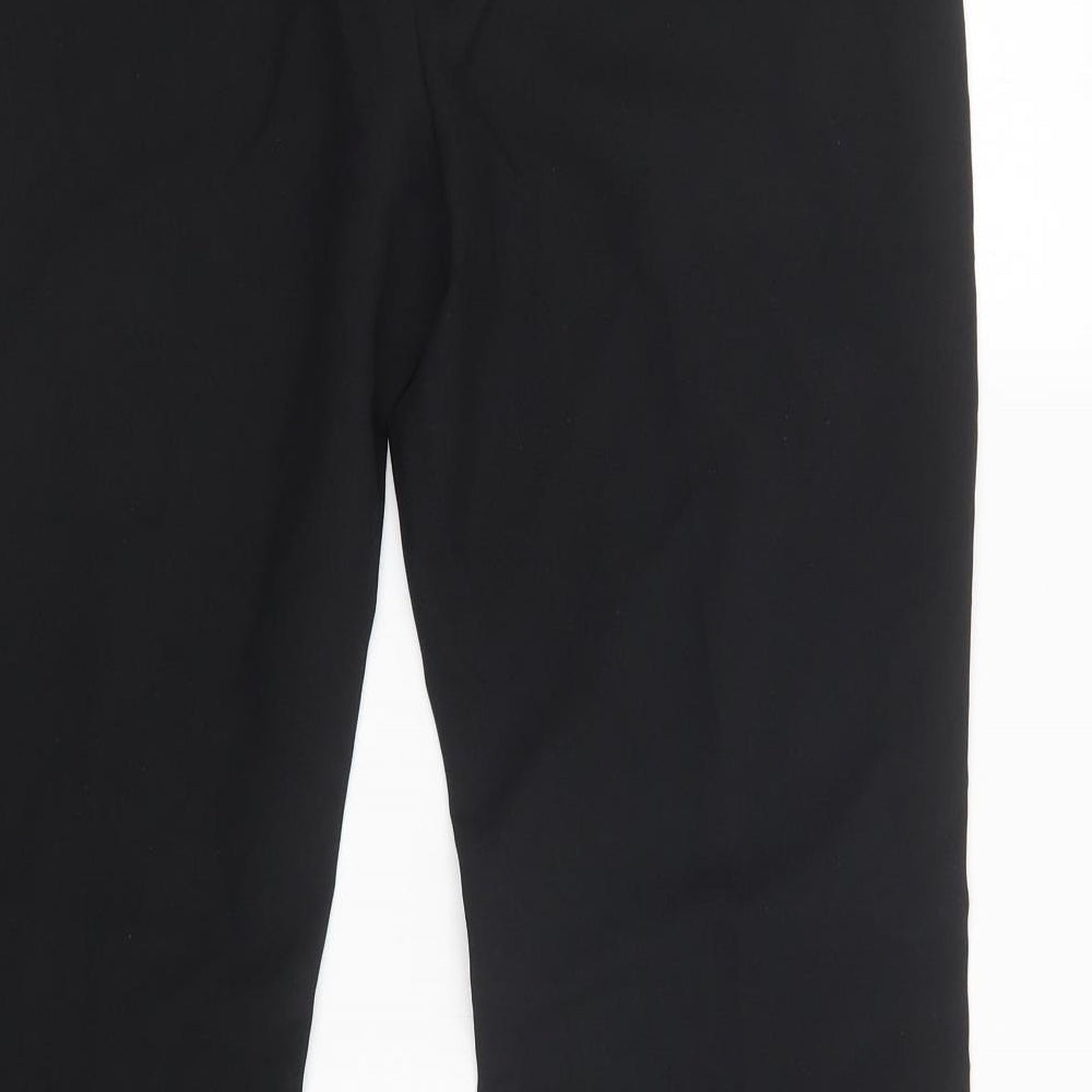 For Women Womens Black Polyester Dress Pants Trousers Size 12 L31 in Regular Hook & Loop