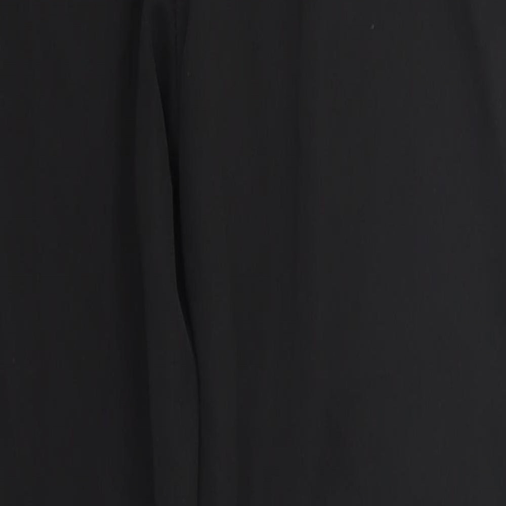 Boohoo Womens Black Polyester Trousers Size 6 L28 in Regular Hook & Eye