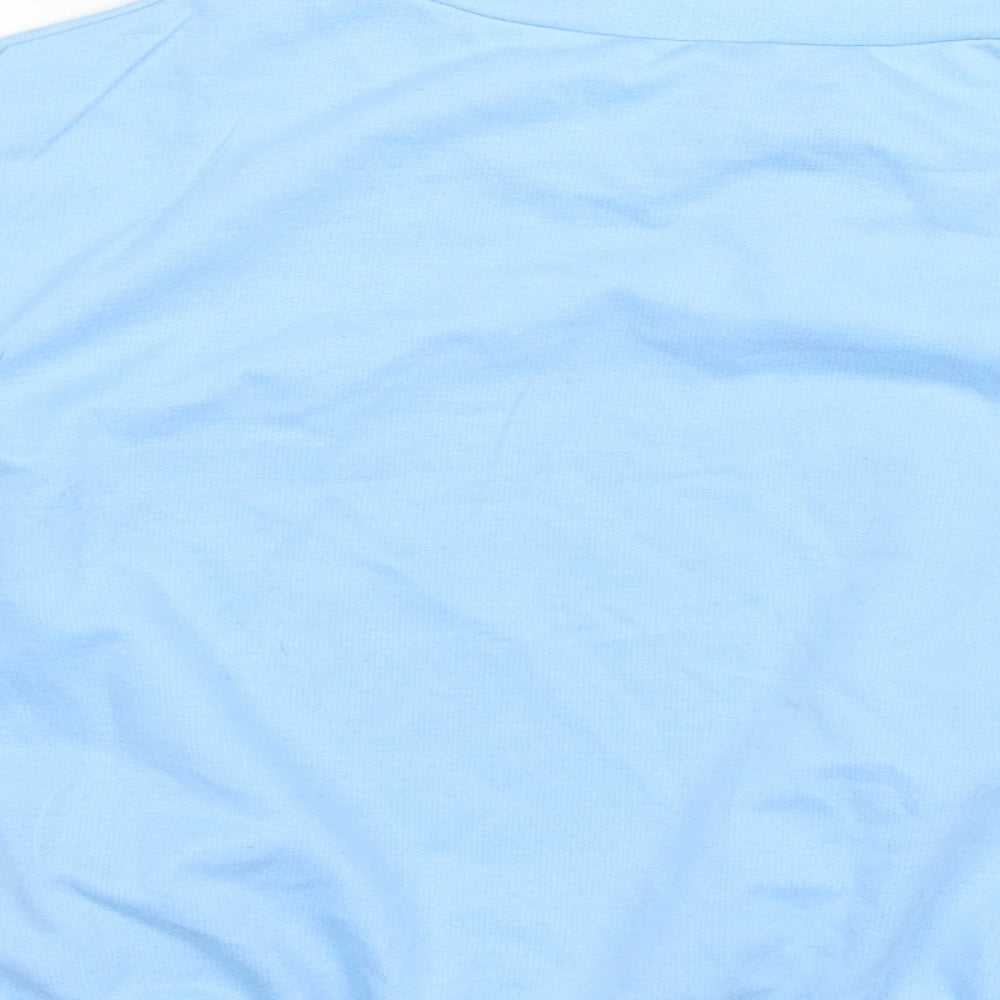 SHEIN Girls Blue Polyester Cropped T-Shirt Size S Round Neck