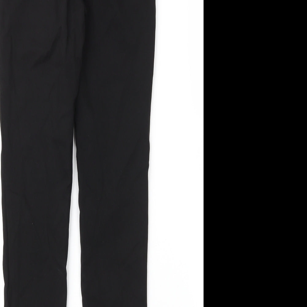 NEXT Girls Black Viscose Carrot Trousers Size 10 Years L23 in Regular Zip