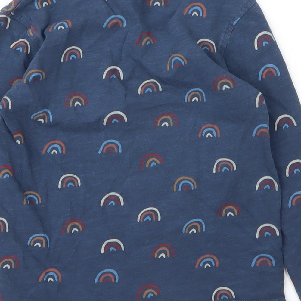 George Boys Blue Cotton Basic T-Shirt Size 2 Years Round Neck - Rainbow