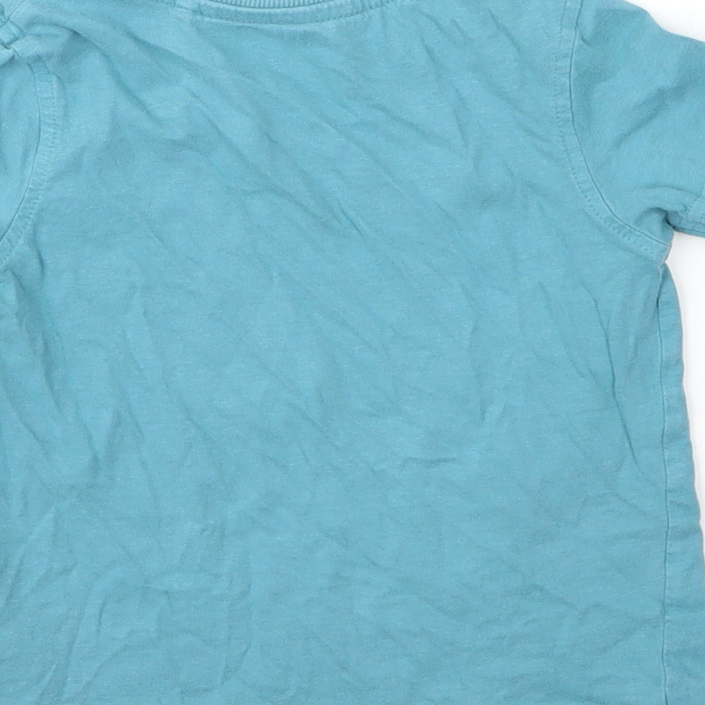 George Boys Blue Cotton Basic T-Shirt Size 2 Years Round Neck