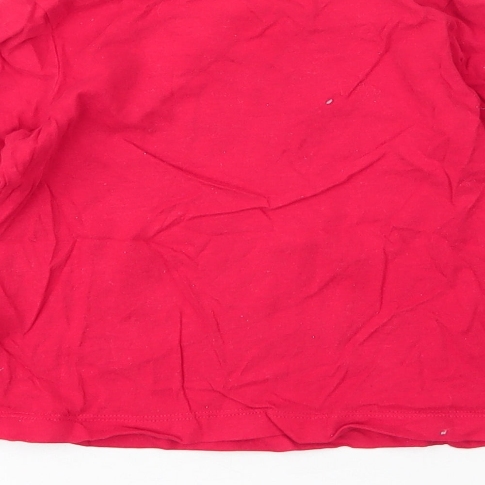 George Boys Red Cotton Basic T-Shirt Size 4 Years Round Neck