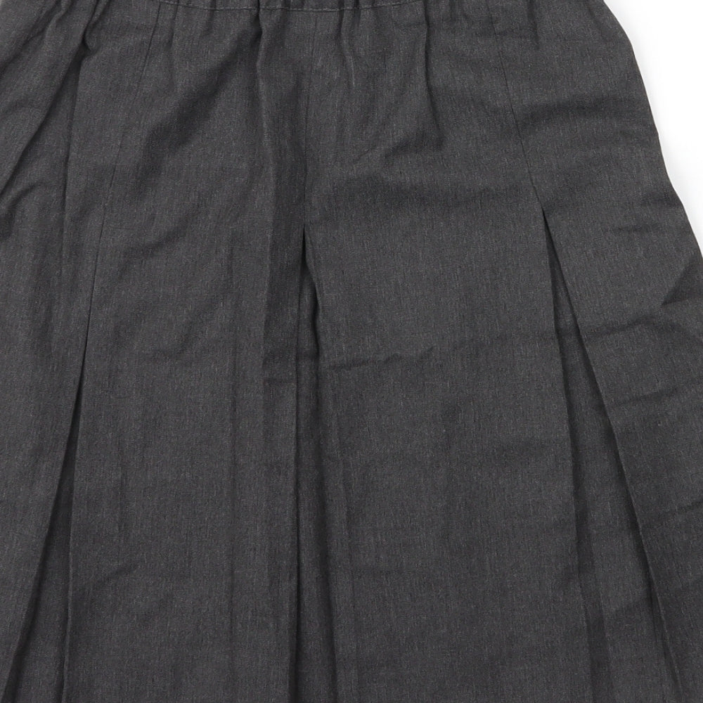 George Girls Grey Viscose Pleated Skirt Size 12 Years Regular Zip