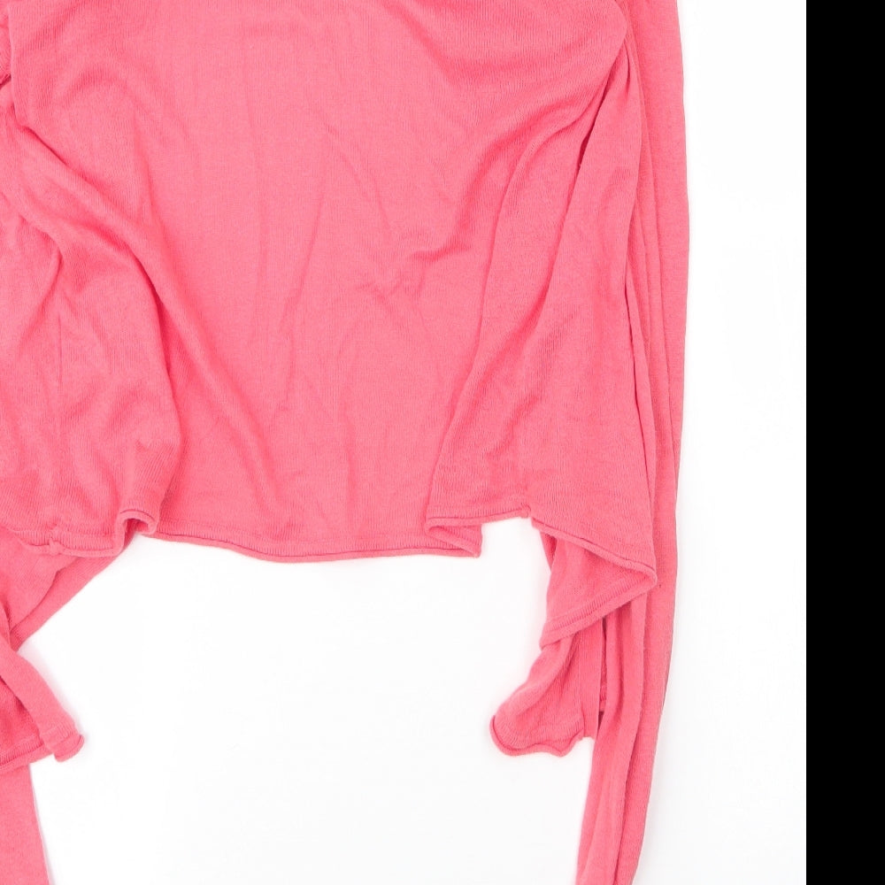 Only Womens Pink Collared Acrylic Cardigan Jumper Size XS