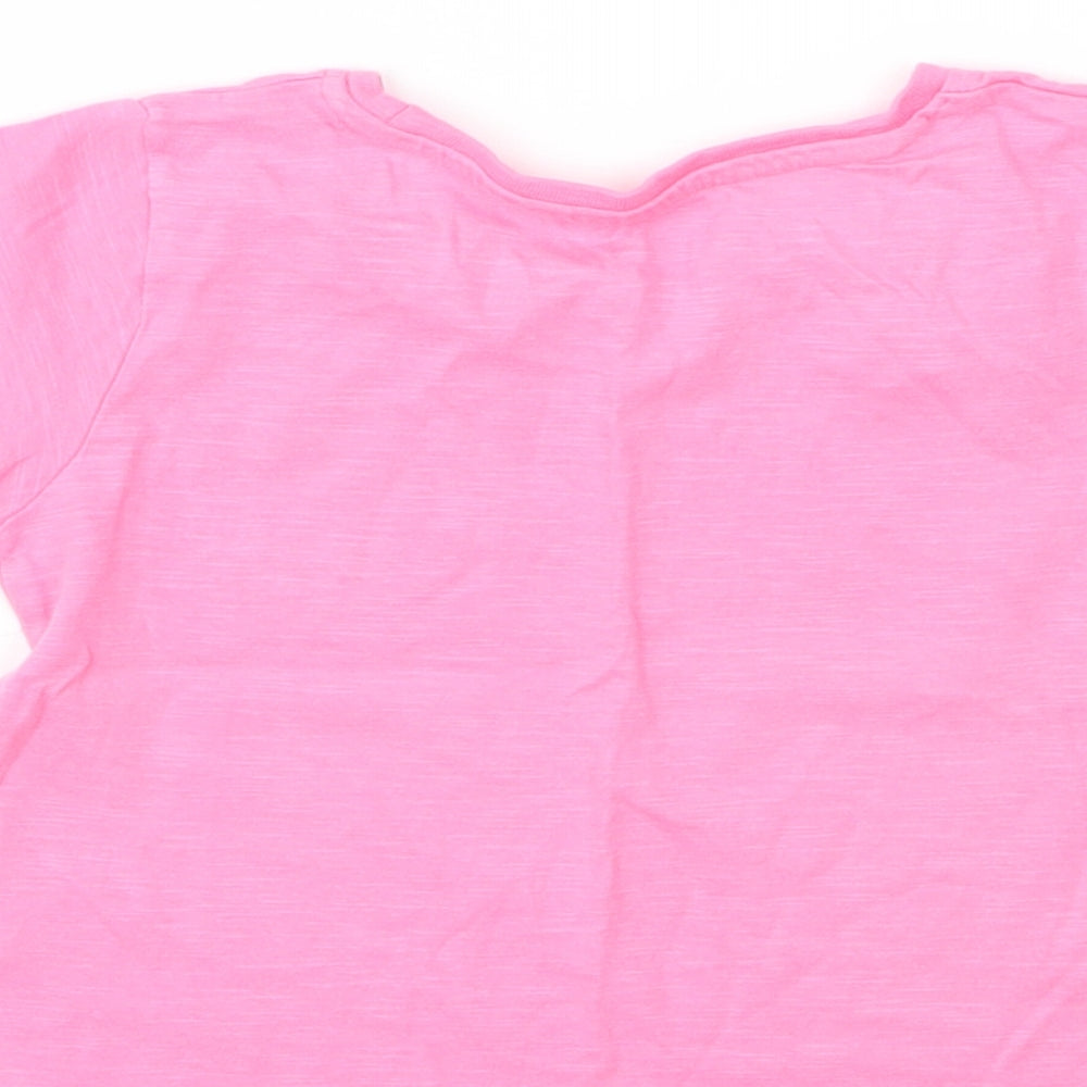 Matalan Girls Pink Cotton Basic T-Shirt Size 12 Months Round Neck