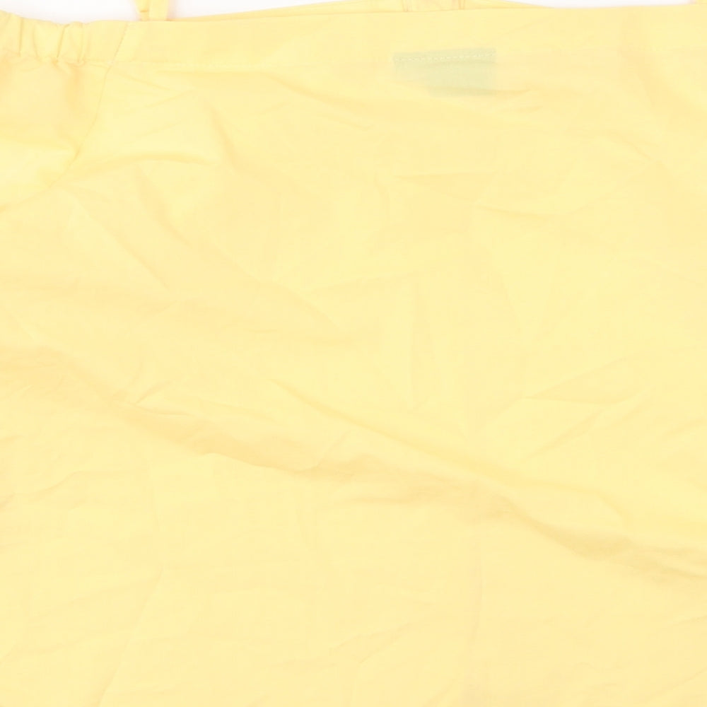 Vera Moda Womens Yellow Viscose Basic Blouse Size M Boat Neck