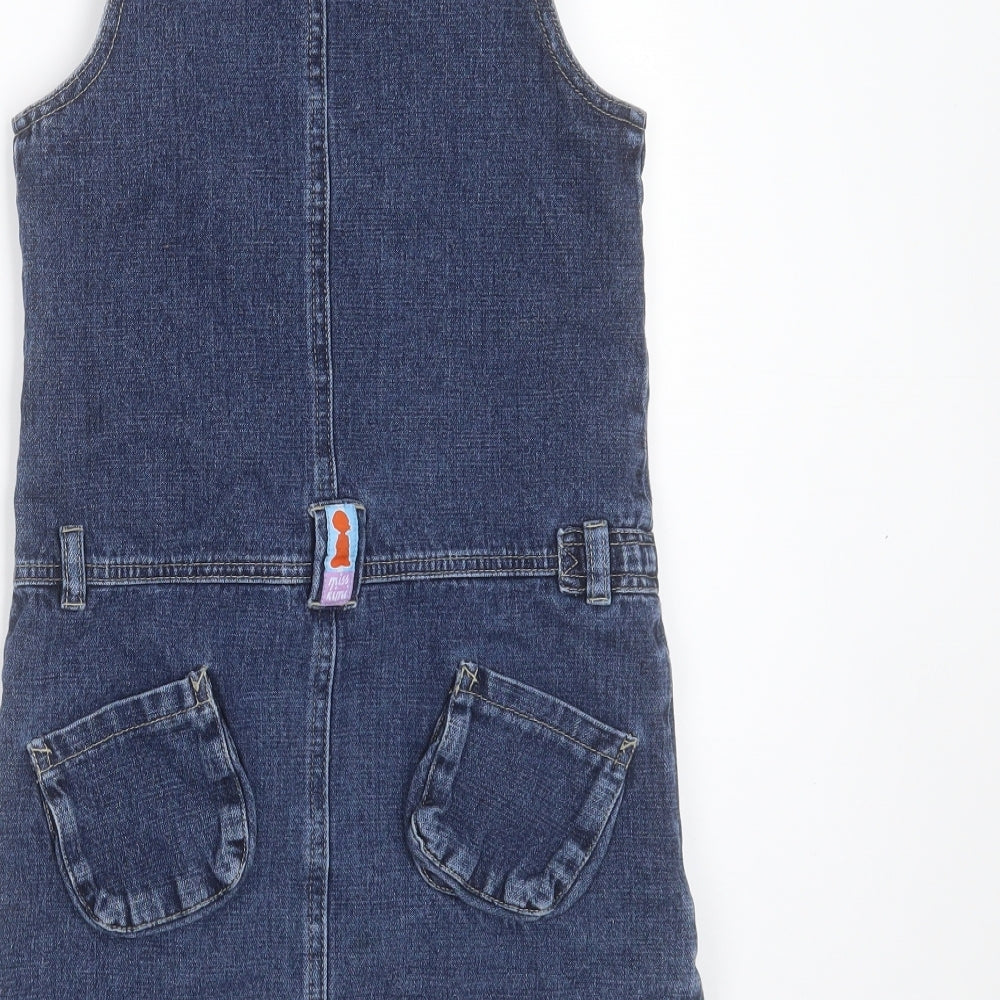 TISSAIA Girls Blue Cotton Shift Size 8 Years Round Neck