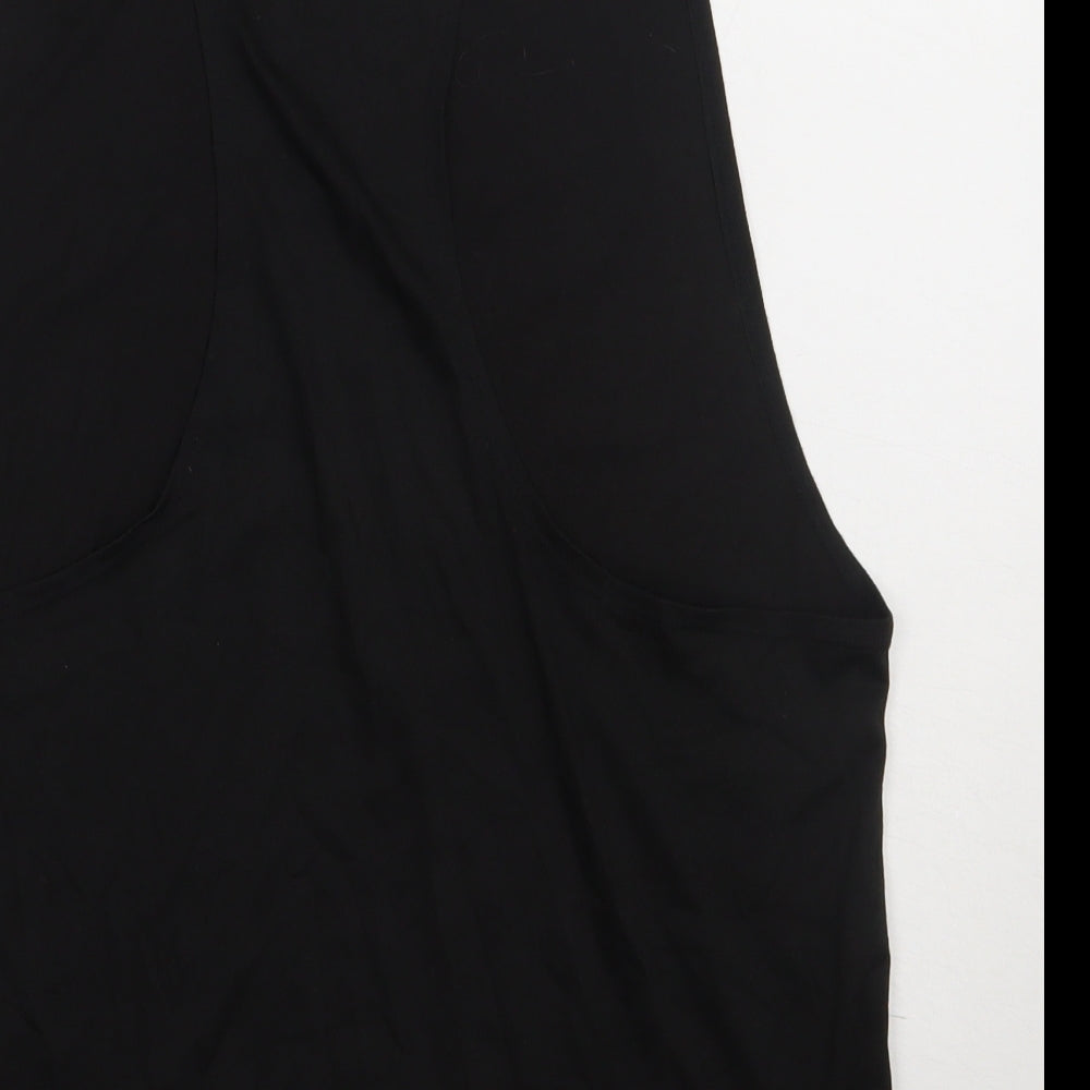 Preworn Mens Black Polyester Basic Tank Size M Scoop Neck Pullover