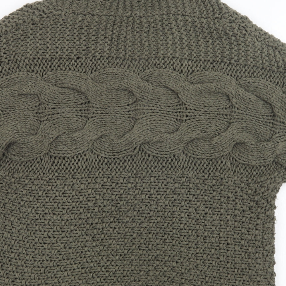 Roman Womens Green Collared Acrylic Cardigan Jumper Size L