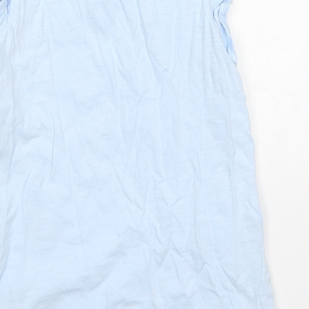 NEXT Girls Blue Cotton Basic Tank Size 6-7 Years Off the Shoulder Pullover