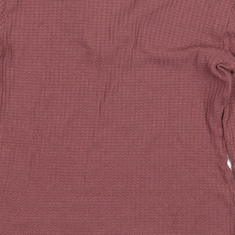 SheIn Womens Pink V-Neck Polyester Pullover Jumper Size M