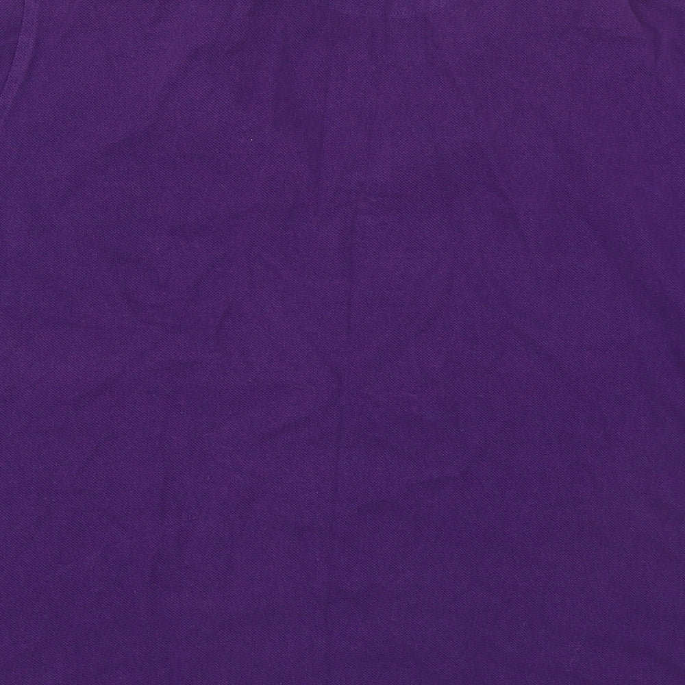 EWM Womens Purple Cotton Cropped Polo Size XL Collared