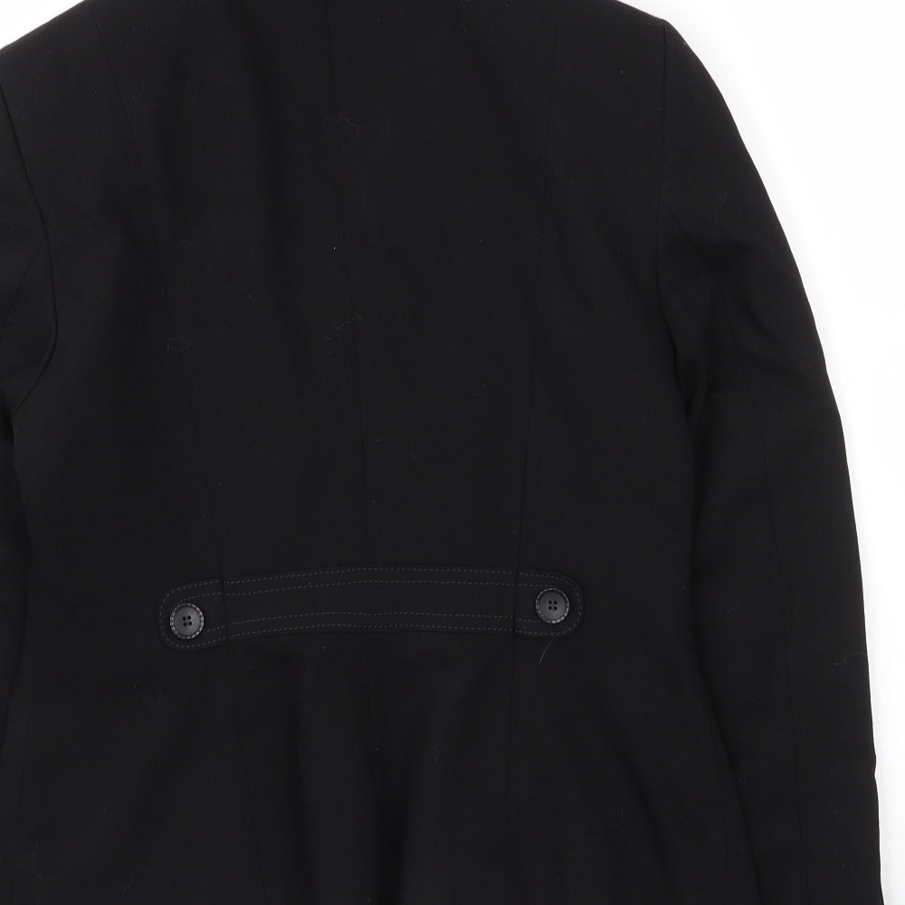 NEXT Womens Black Vinyl Jacket Blazer Size 12