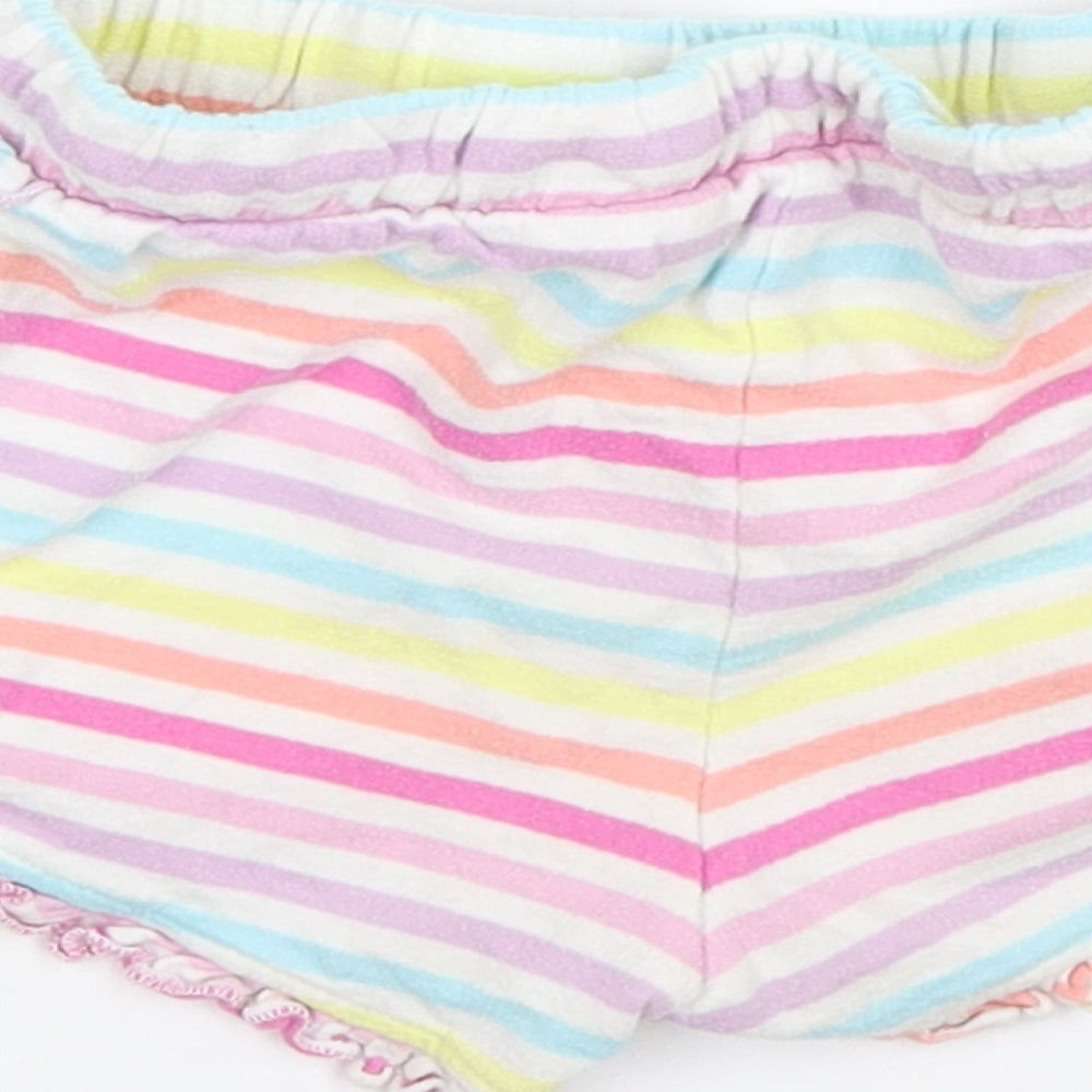 Matalan Girls Multicoloured Striped Cotton Sweatpants Trousers Size 18-24 Months - Shorts