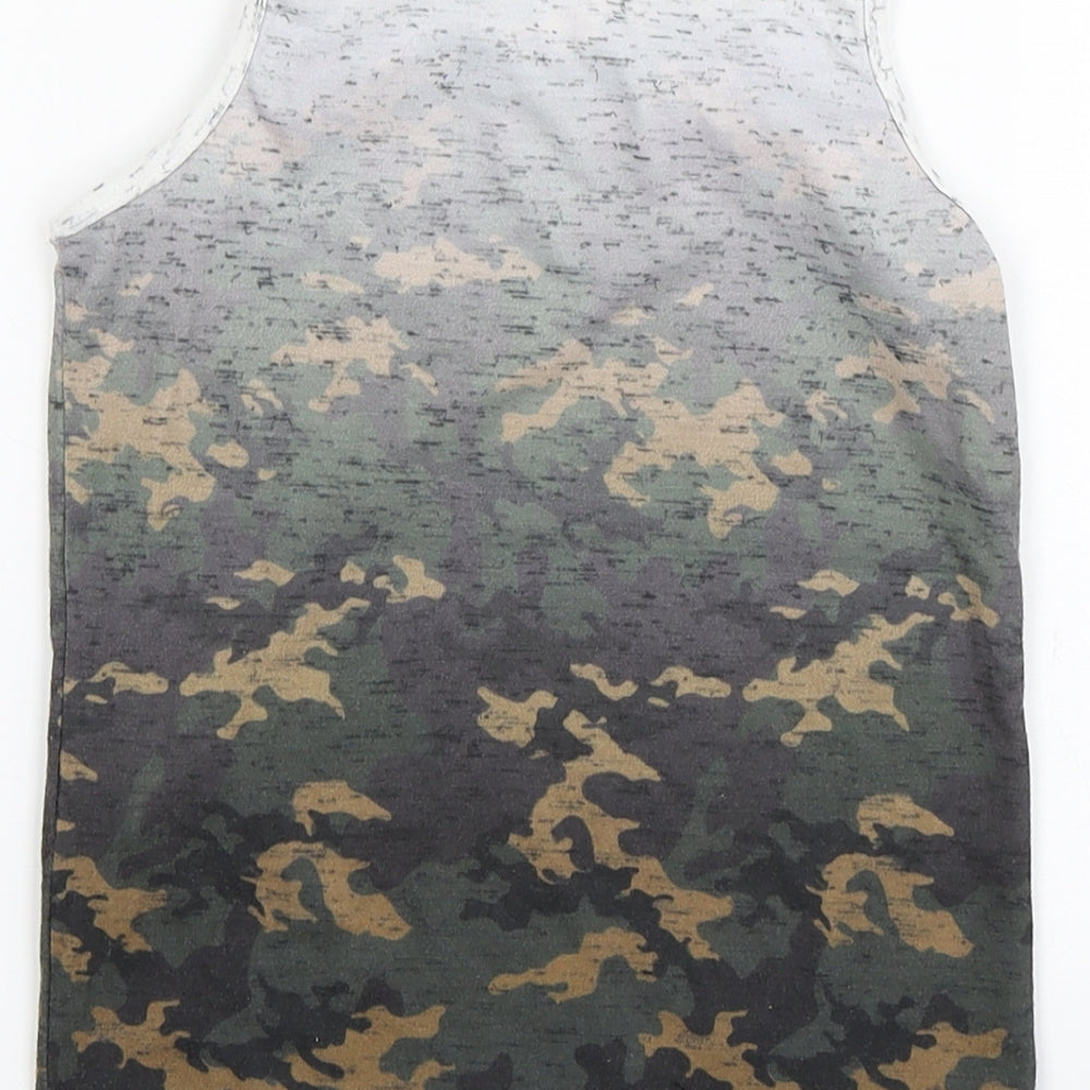 Primark Boys Multicoloured Camouflage Polyester Basic Tank Size 5-6 Years Round Neck
