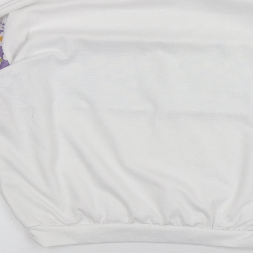 I SAW IT FIRST Womens White Floral Polyester Pullover Sweatshirt Size 6