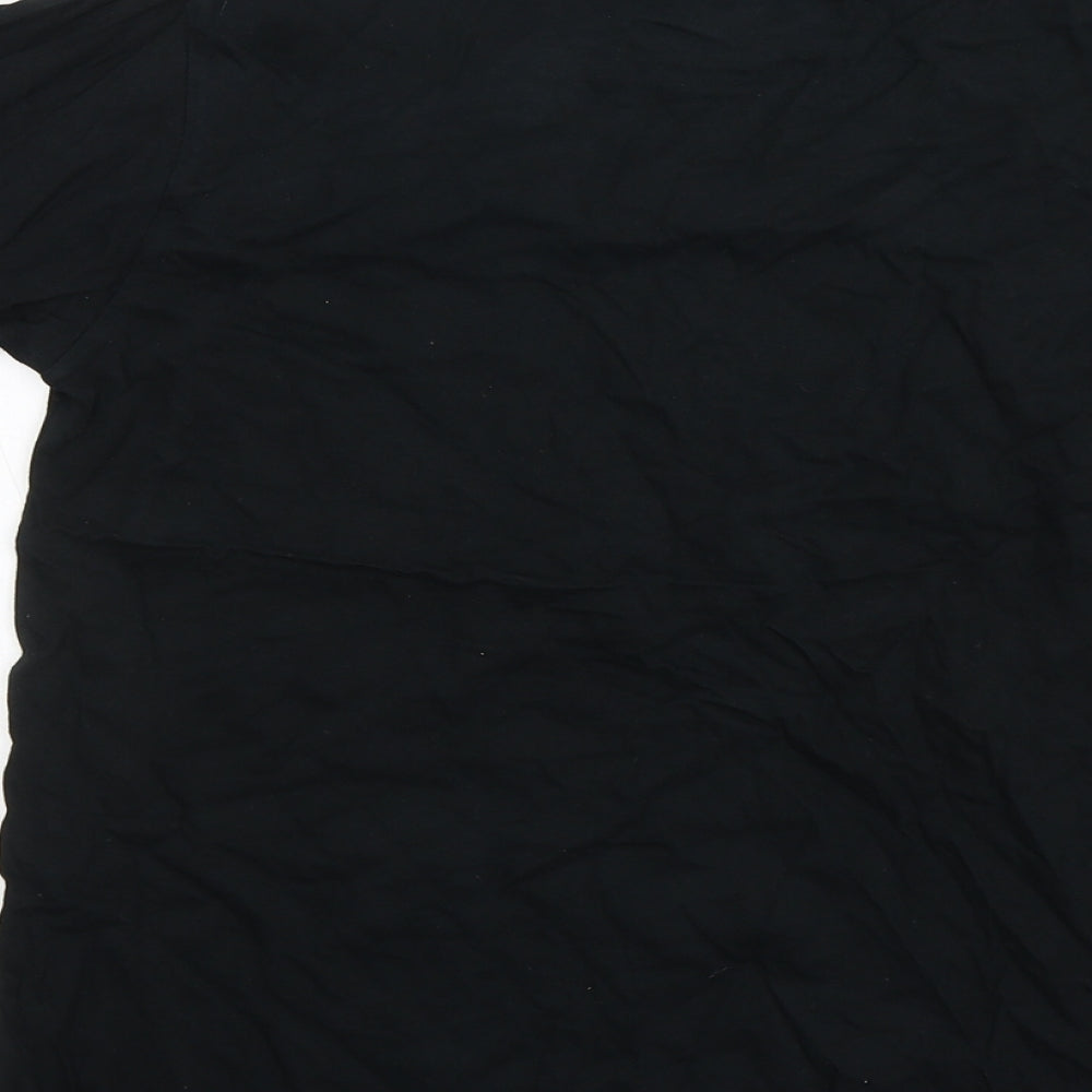 SG Boys Black Cotton Basic T-Shirt Size 11-12 Years Round Neck
