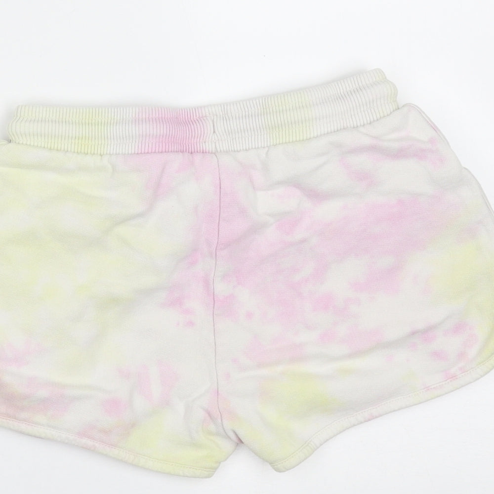 NEXT Girls Ivory Cotton Hot Pants Shorts Size 7 Years Regular - tie dye