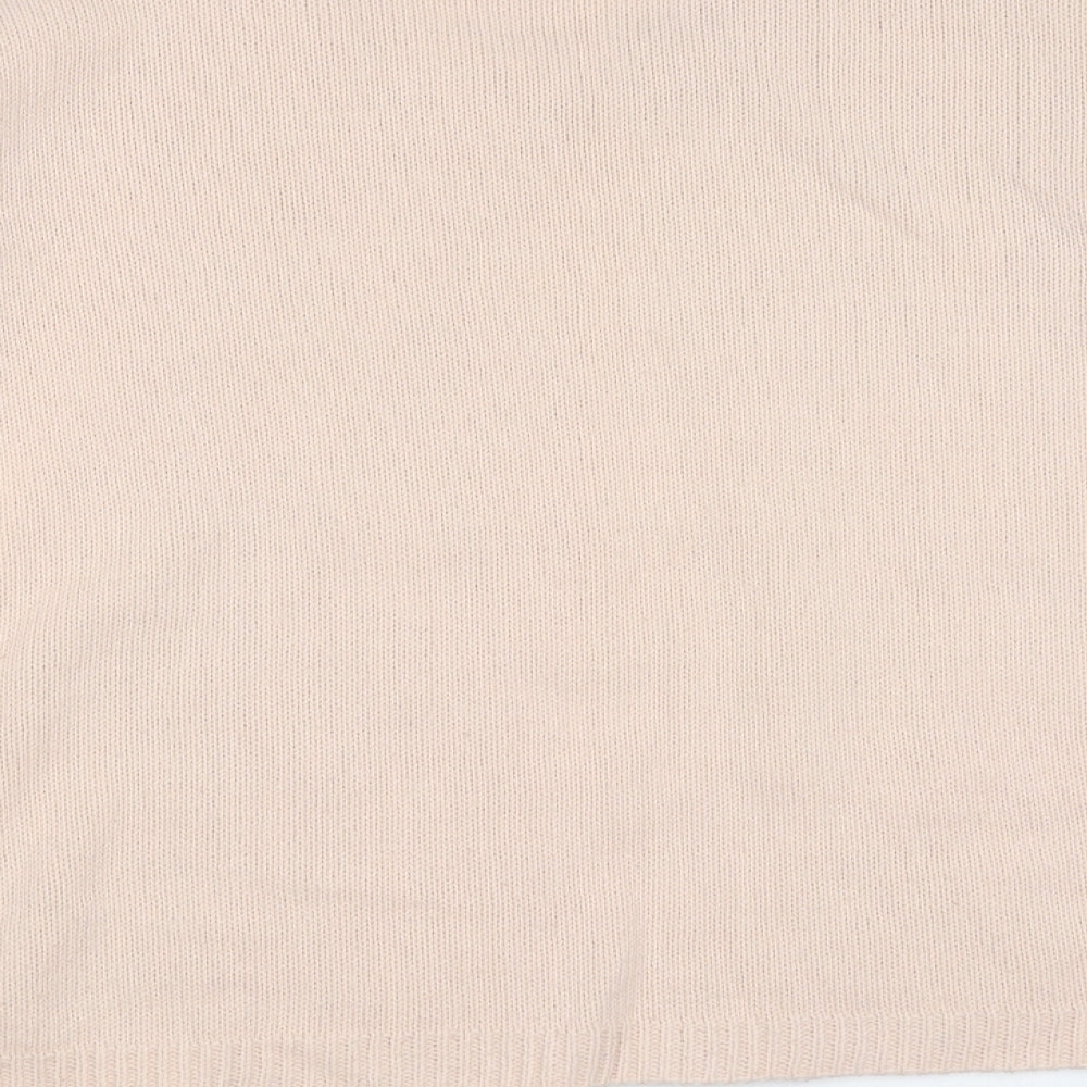 Select Womens Pink Round Neck Geometric Acrylic Pullover Jumper Size M