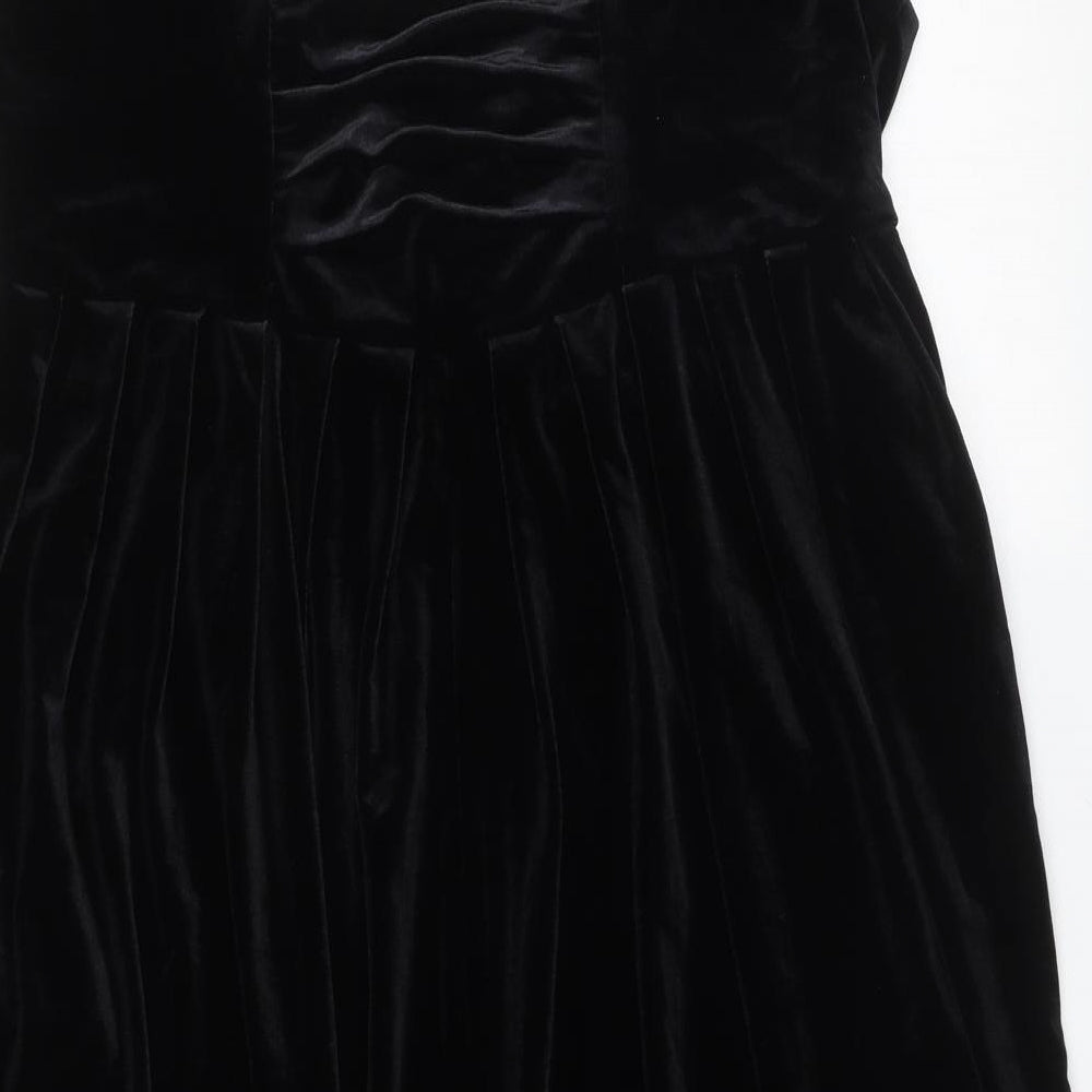 H&M Womens Black Polyester Mini Size M V-Neck
