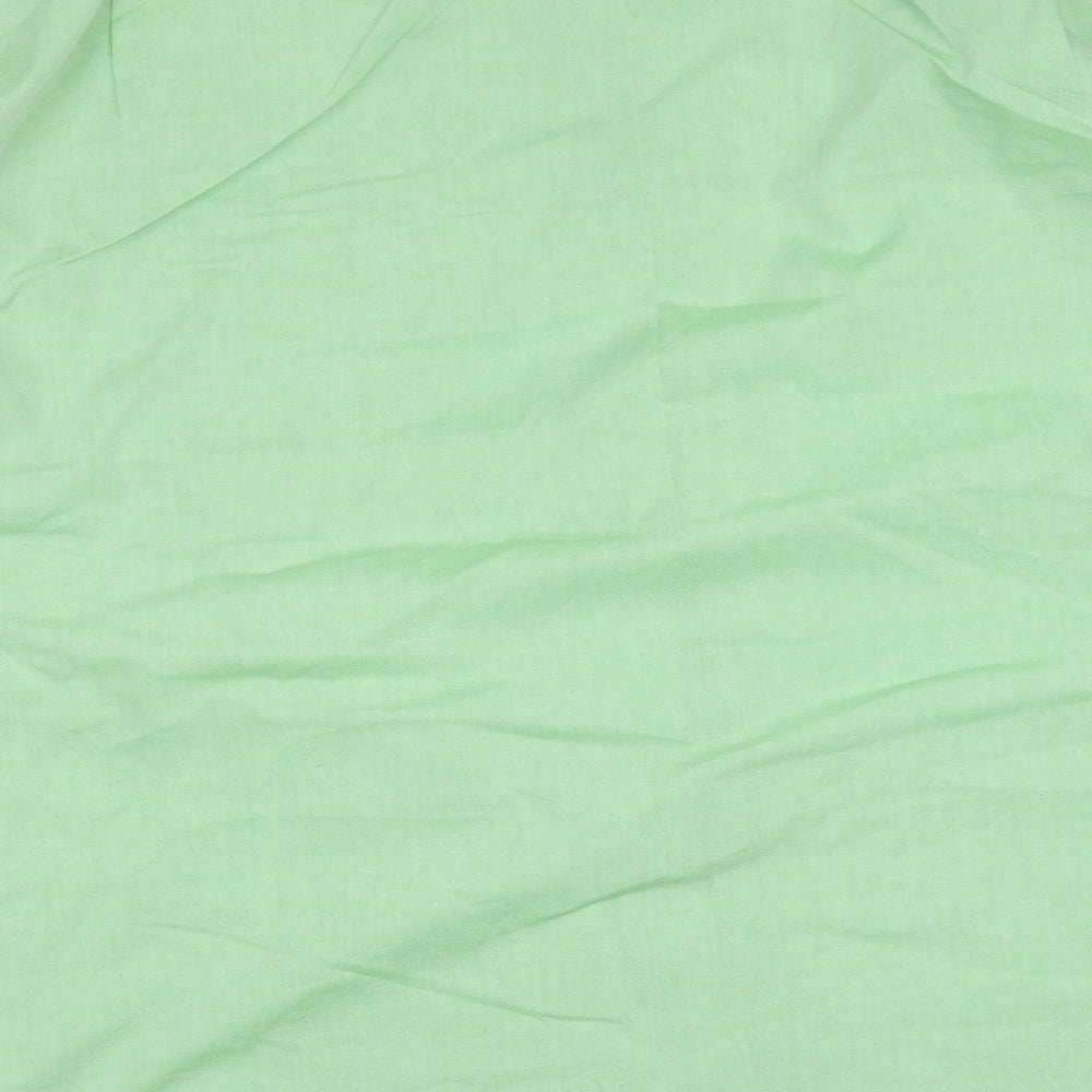 Piscador Mens Green Polyester Button-Up Size 16 Collared Button