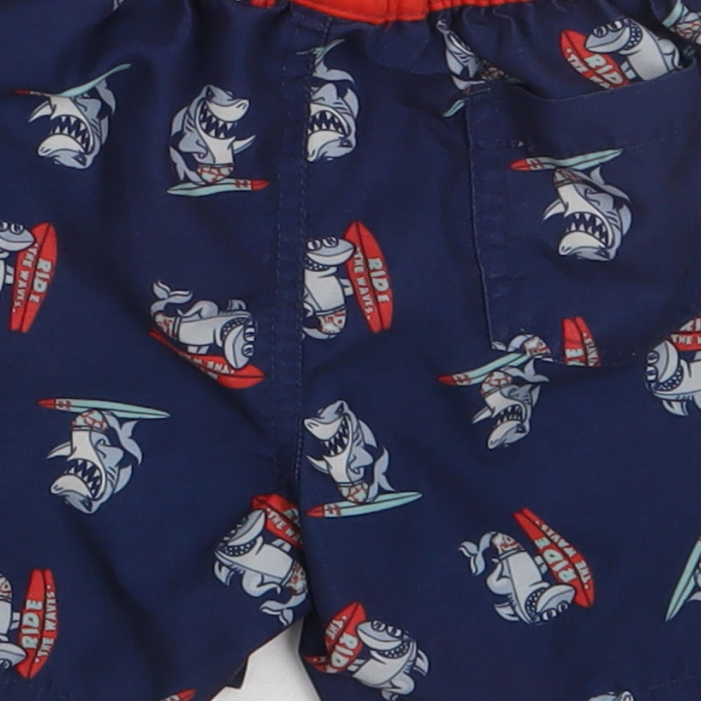 Primark Boys Blue Geometric Polyester Sweat Shorts Size 2-3 Years Regular Tie - Ride the Waves