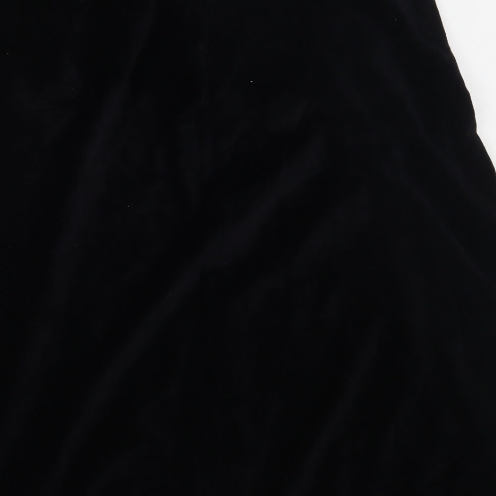 Preworn Womens Black Polyacrylate Fibre A-Line Skirt Size S Zip